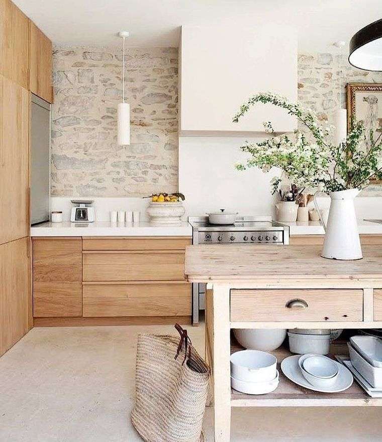 Dekoratyvinė virtuvė-šalies-prašmatnus-modernaus dizaino-medžio spintelė-spalva-balta