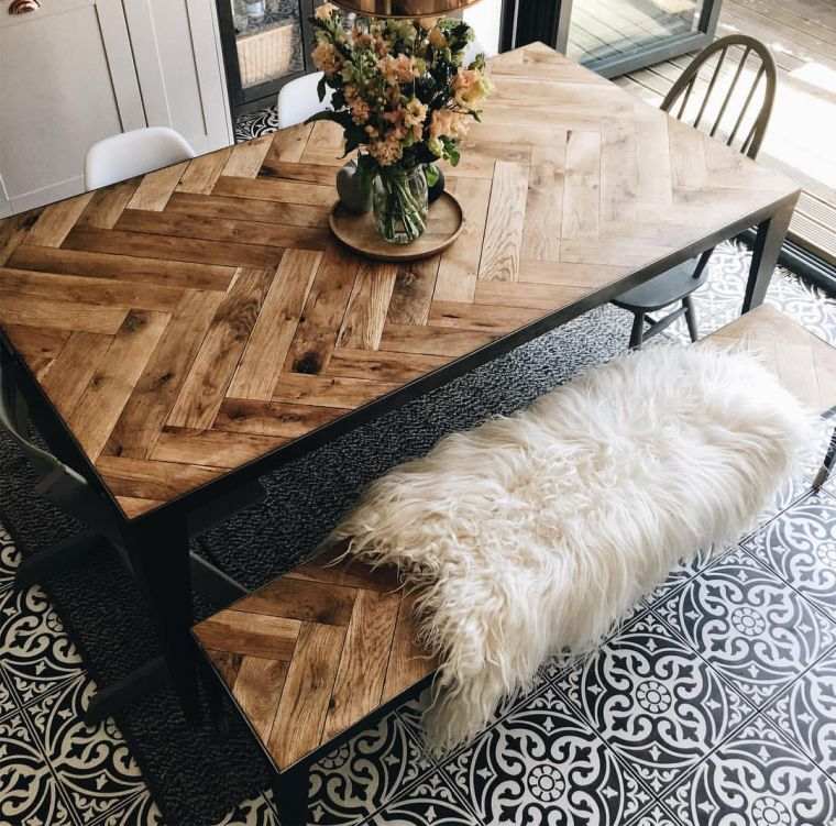 diy-table-rustic-wood-bench-dining-corner-country-chic-decor