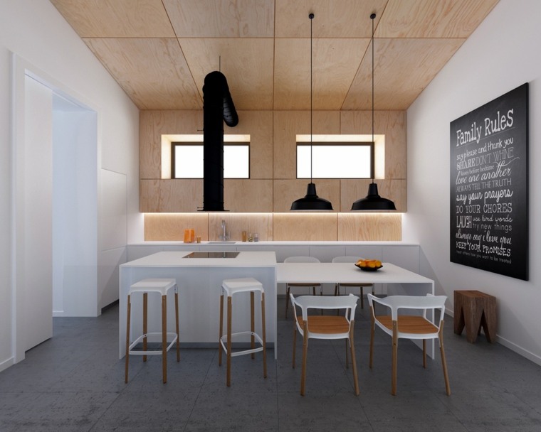 moderni virtuvės medžio pramoninio stiliaus centrinė salos medinė kėdės išmatų šviestuvo pakabinama šviesa