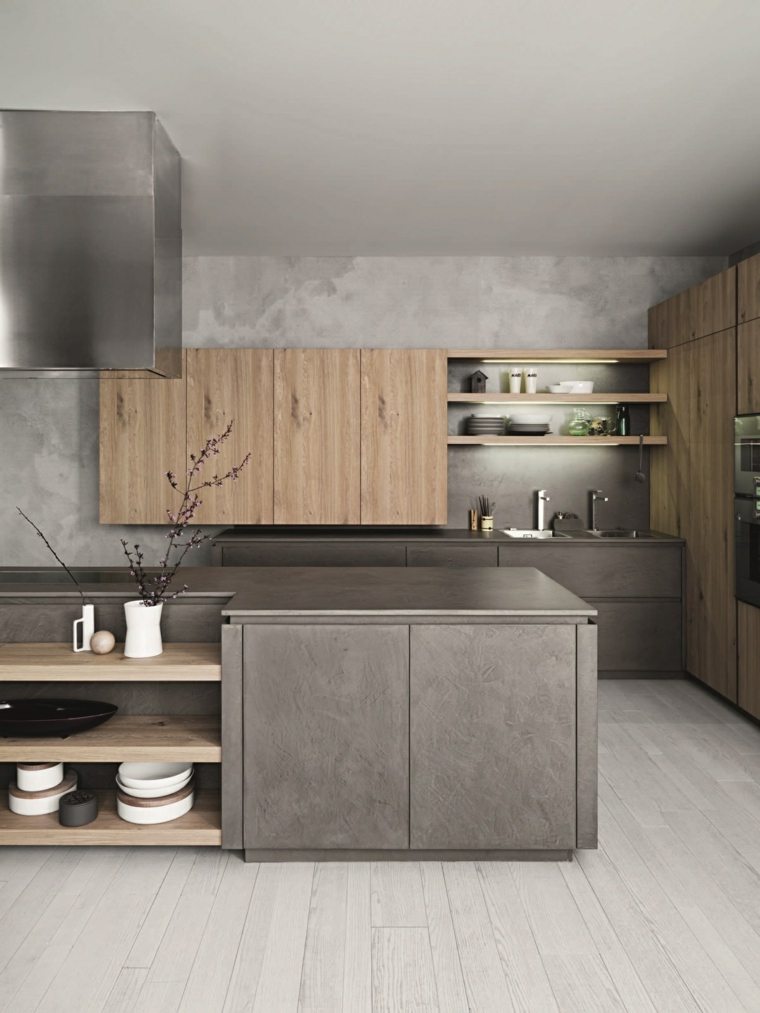 moderno design d'interni armadio da cucina in legno armadi da cucina grigi