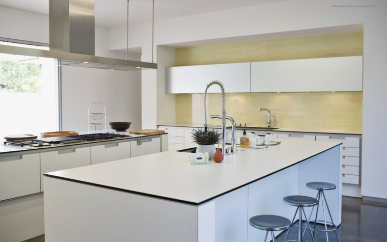 modern design sziget fehér konyhák