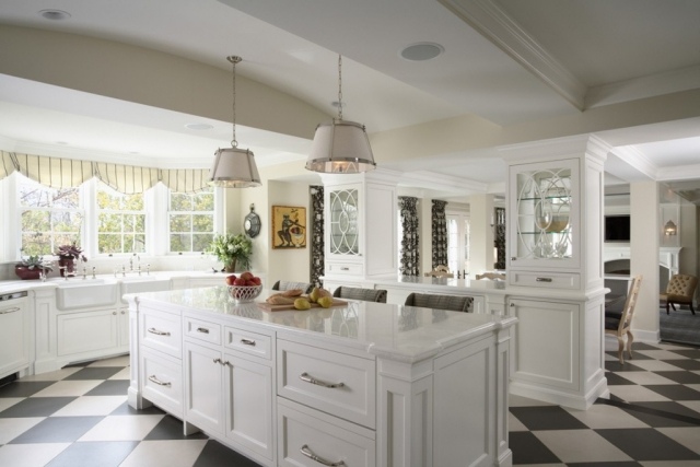 szürke-konyha-eredeti-ötlet-szürke-fehér kockás padló
