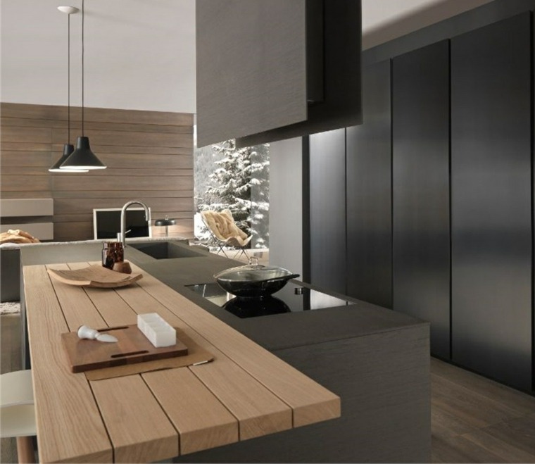 juodas virtuvės aksesuaras modernus stalviršis