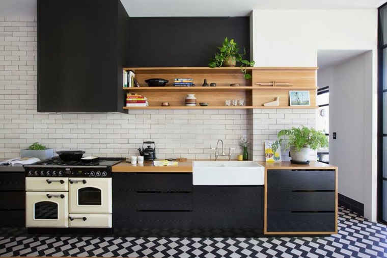 crno -bijele moderne boje kuhinjskih boja
