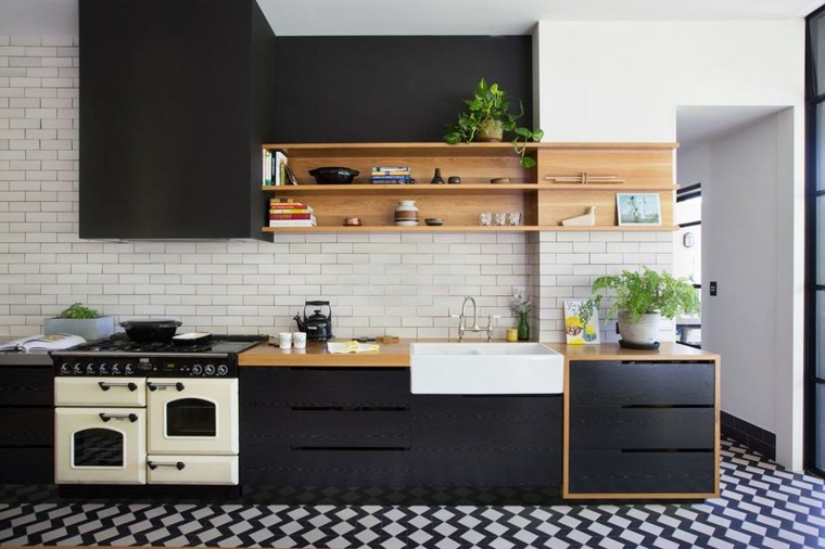 colori della vernice della cucina moderna in bianco e nero