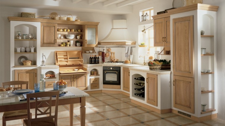 cucine italiane contemporanee con decorazioni in legno