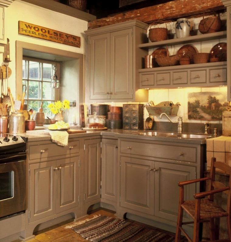 cucina in stile country beige