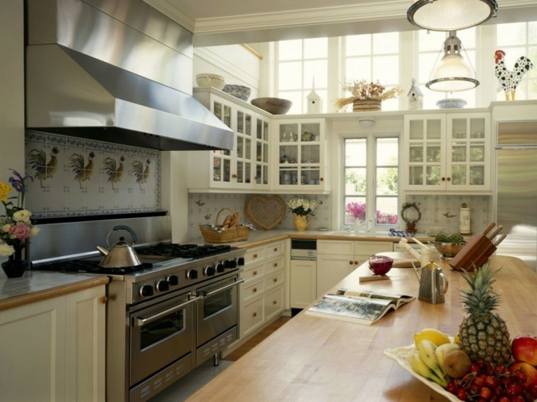 ヴィンテージ金属ガスストーブ白いキッチンの装飾