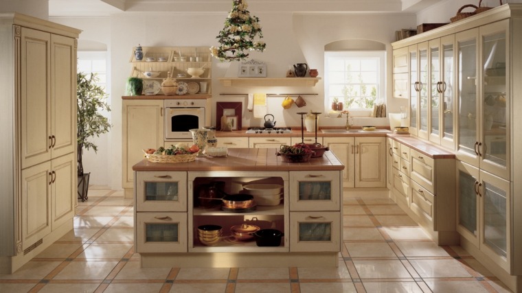 mobili in legno bianco da cucina in stile country