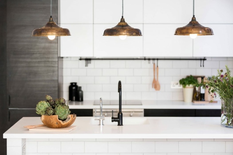 modernaus virtuvės dizaino balta pakabinama interjero baro šviesa