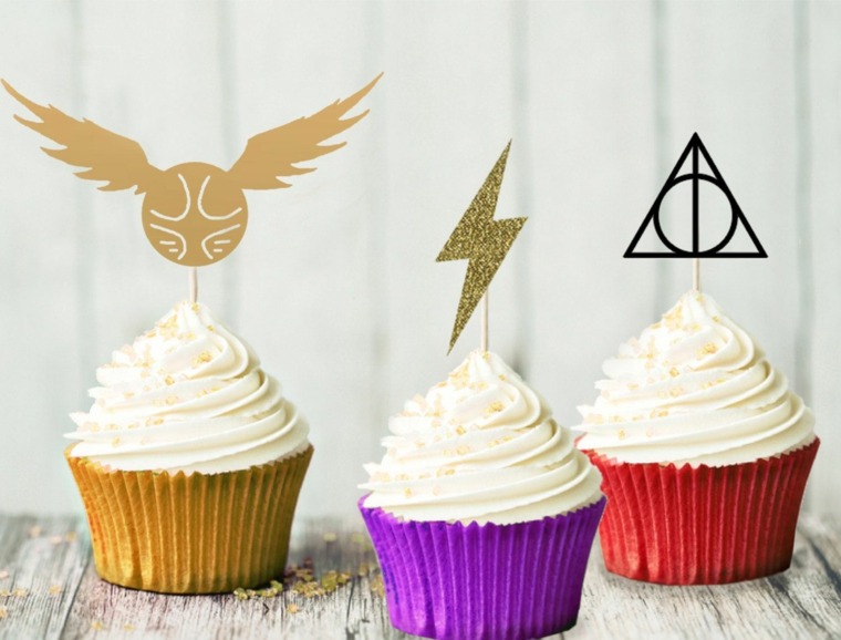 Hario Poterio gimtadienio dekoracijos cupcake-papuošalai