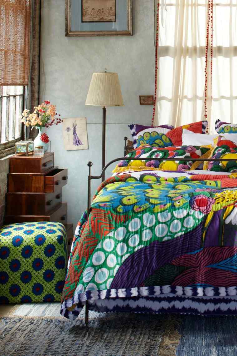 bohém, elegáns dekorációs párnák hálószoba ágykeret