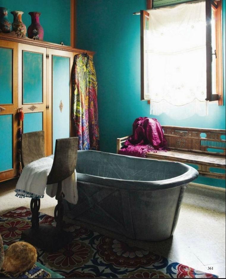 boho-chic-bagno-vasca da bagno