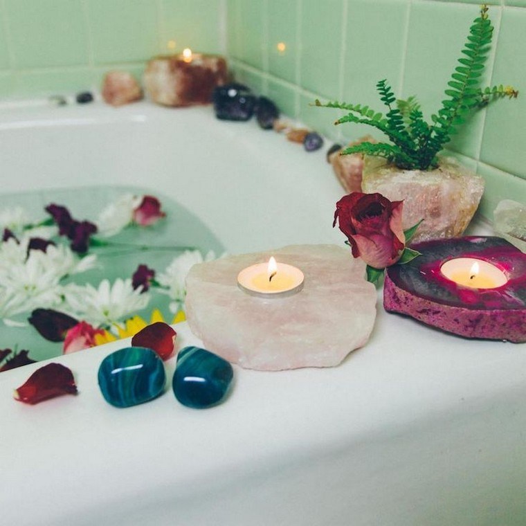 idee decorative per candele per vasca da bagno deco boho chic