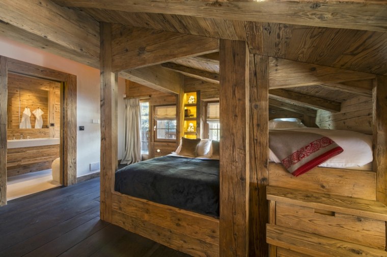 casa chalet camera da letto legno deco