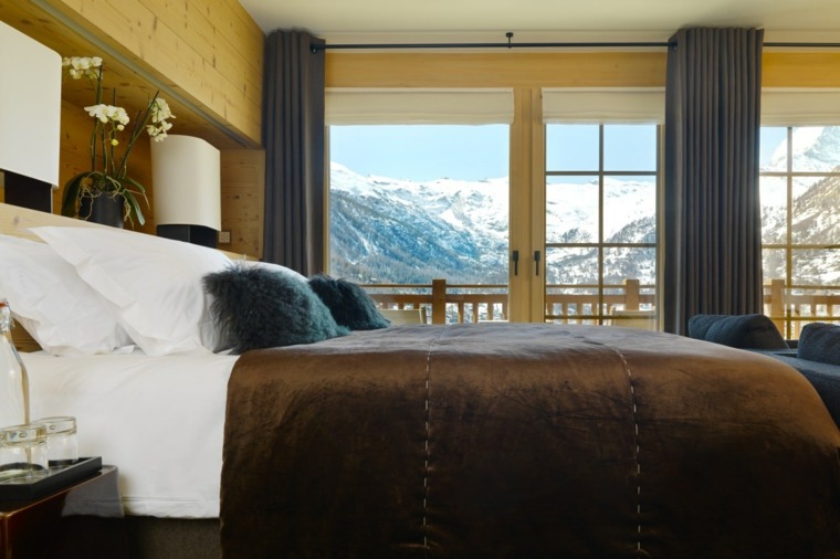 camera da letto in legno chalet montagna