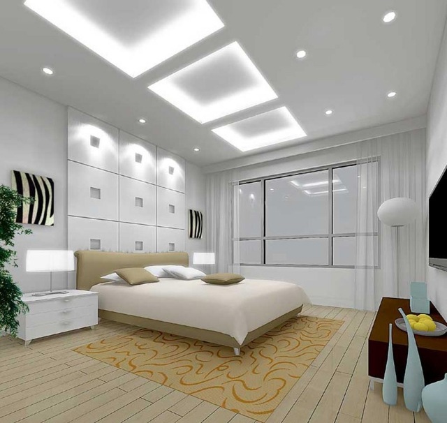 modern hálószoba-fehér-LED-világítás