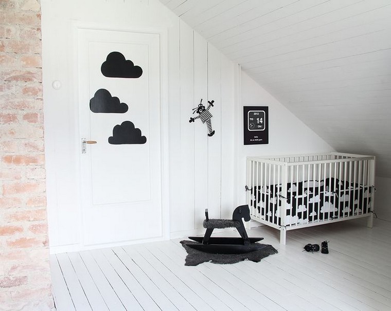 spavaća soba-dekor-crno-bijela-spavaća soba za bebe