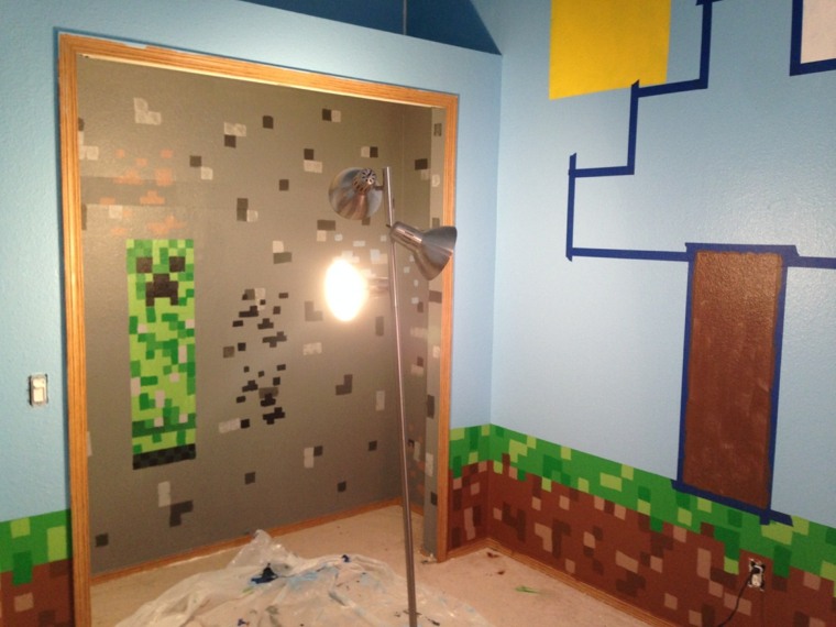 minecraft-bedroom-ideas-wallpaper-painting