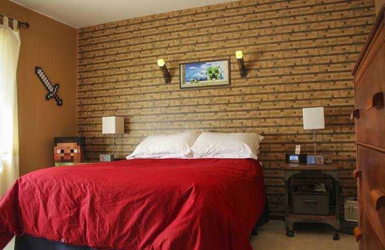 Arredamento della camera da letto di Minecraft che ricorda i tempi dei templari