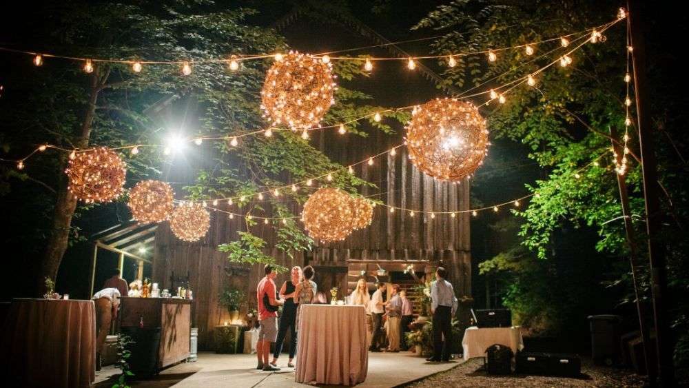 boemska svadbena dekoracija lampe svjetlo