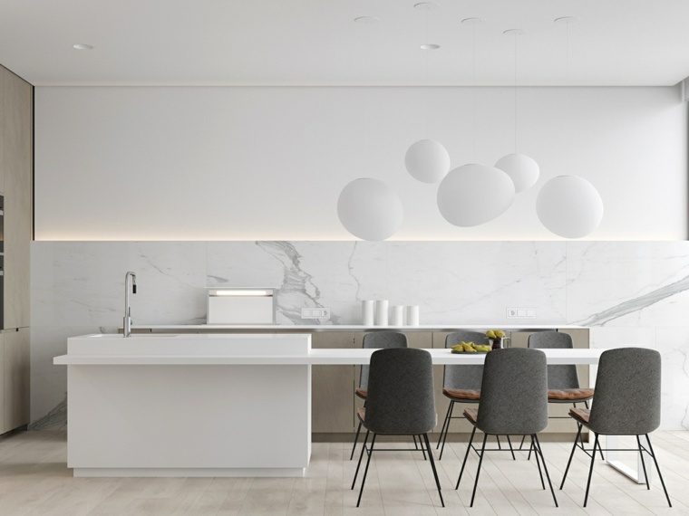 Marmurinės virtuvės dekoro idėjos: marmurinis akcentas