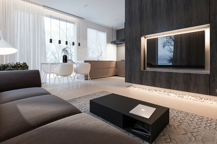 minimalistički uređenje doma suvremena fotografija dnevne sobe