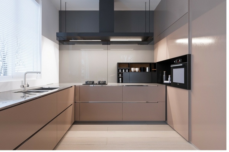 minimalistička fasada kuhinje bež boja namještaja