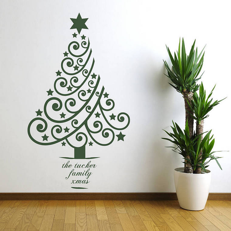 Decorazioni natalizie per realizzare da soli un albero-disegno-muro
