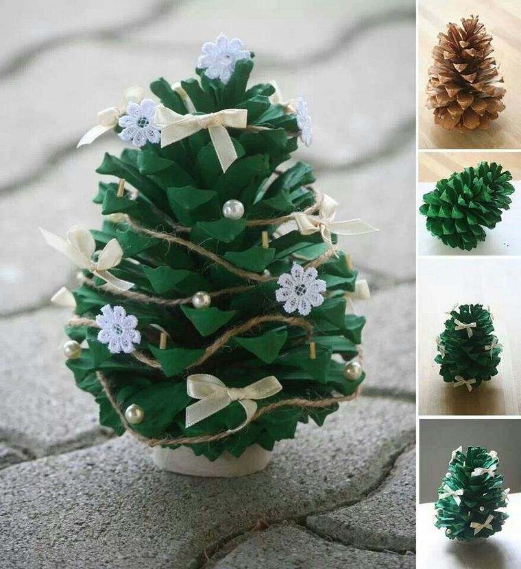 Decorazioni natalizie per farti albero-carta-verde