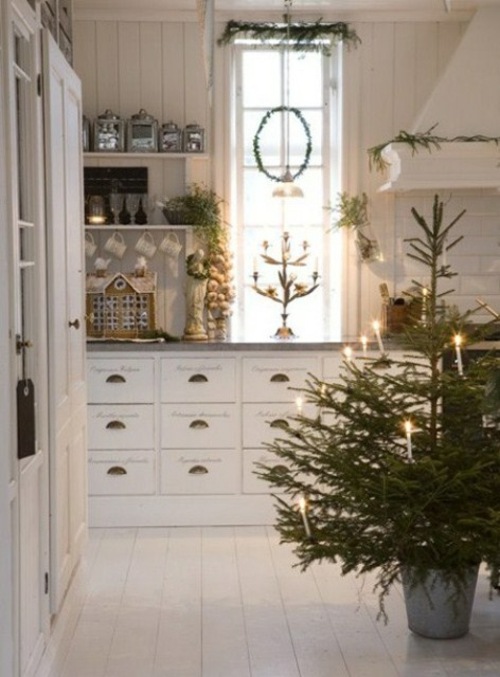 Skandináv karácsonyi konyha dekoráció