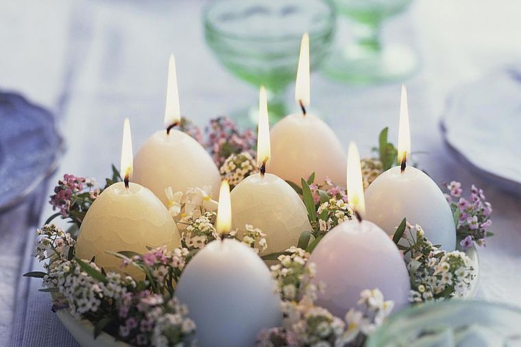 asztaldísz-ötlet-tavaszi-tojás-húsvéti gyertyák