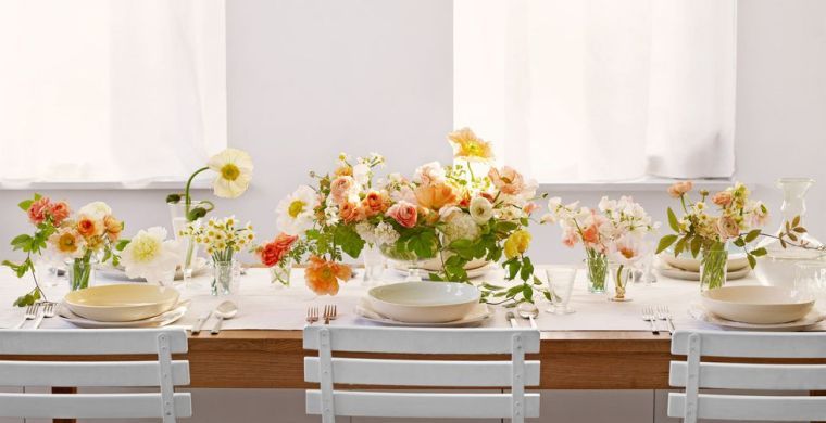 センターテーブルデコ春の花