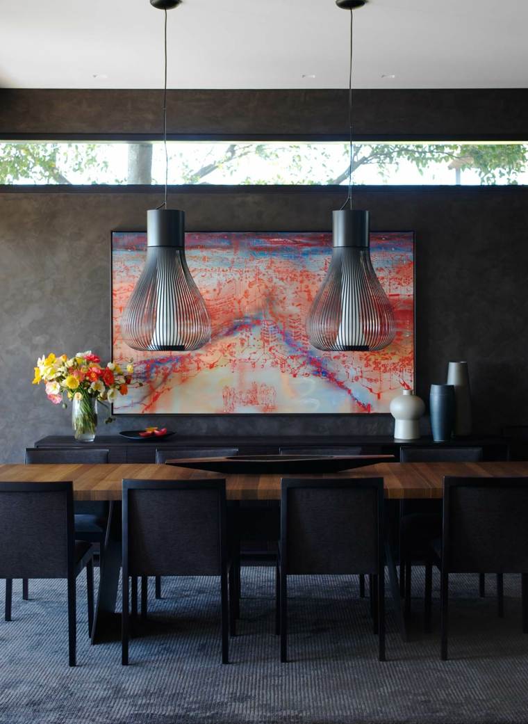 masculine-design-dining-room-dark-color-original-wall-decoration