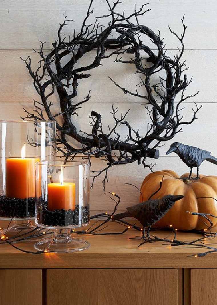 ghirlande idee di decorazione di halloween per rendere deco l'ingresso della zucca