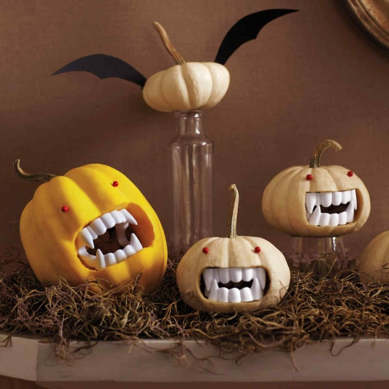 zucche decorative di halloween a buon mercato-vampiri