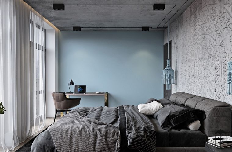 idea-camera da letto in stile industriale moderno marocchino