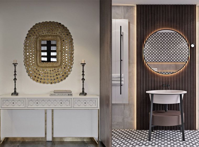 Maroko deko akcentas-modernus dizainas-pramoninis stilius