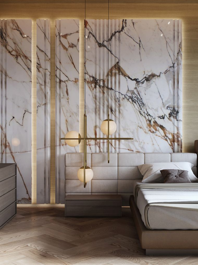 pareti in marmo per camera da letto