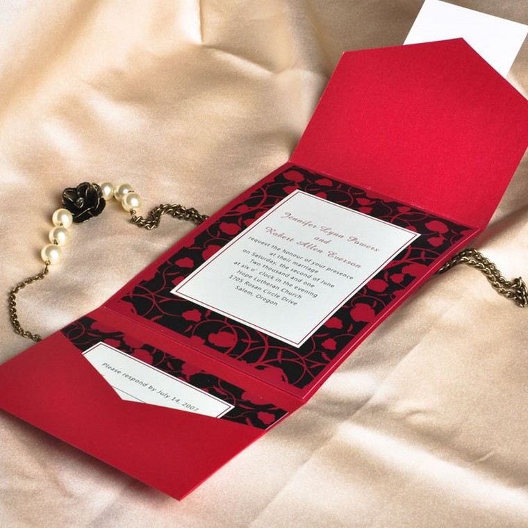 結婚式の招待状-アイデア-赤-黒