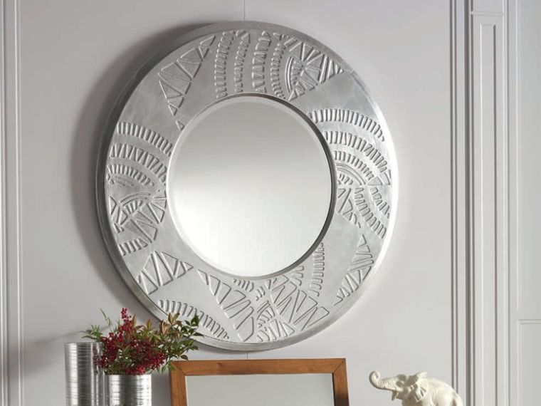 zidna dekoracija-metal-okruglo-ogledalo-srebrni-okvir-cantiero