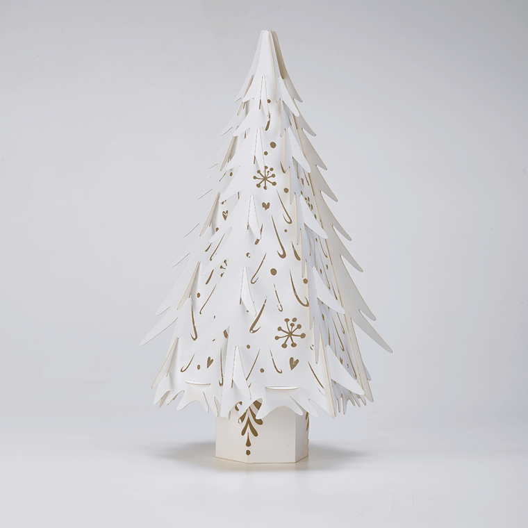 Karácsonyi dekoráció fehér fák készítéséhez