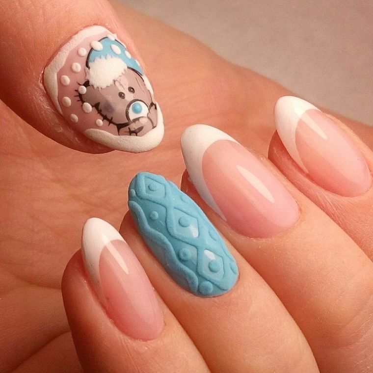 nail-art-winter-deco-french-manikura-pastelna boja