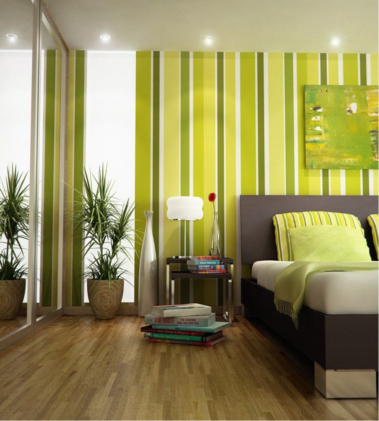 Deco vernice sfumature giallo verde camera da letto