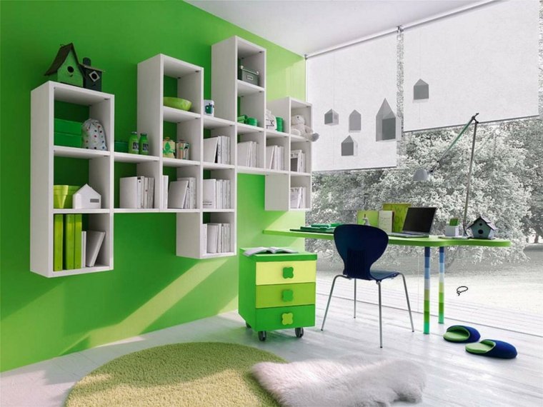 linee moderne di mobili per ufficio deco vernice verde chiaro
