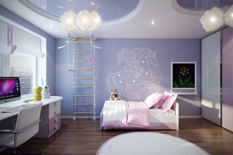 Idee per dipingere la camera da letto viola pastello pallido