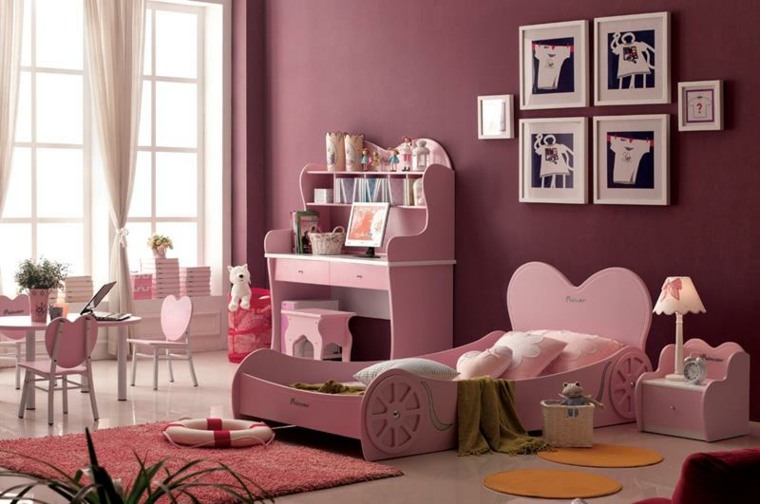 idee di vernice rosa viola per la camera da letto della bambina