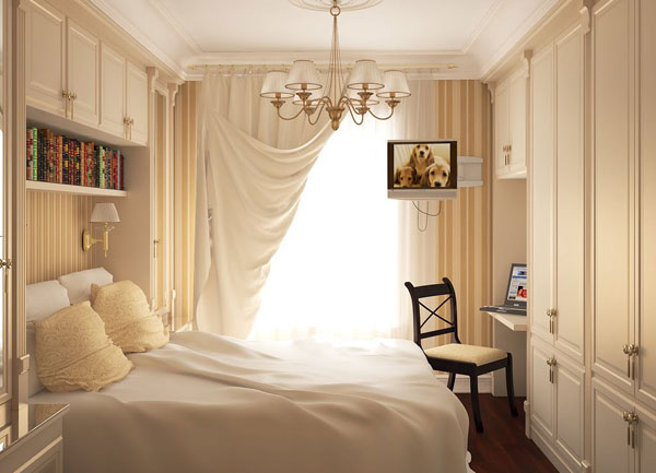 piccolo arredamento classico bianco accogliente camera da letto