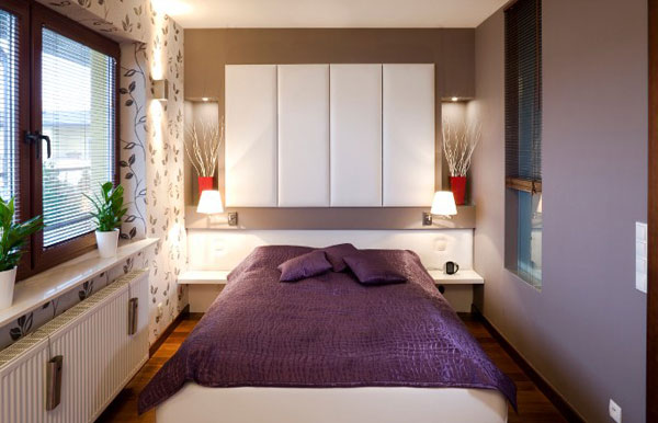 pareti viola arredamento camera da letto mobili
