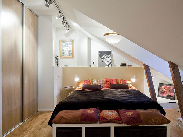 piccola camera da letto moderna mobili
